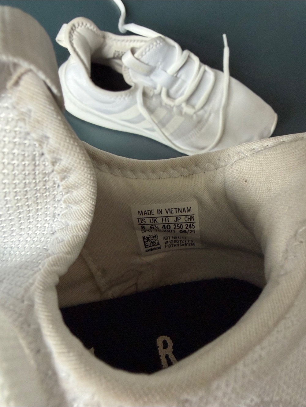 adidas Women's White Knit Lace-Up Sneakers - Picture 5 of 6